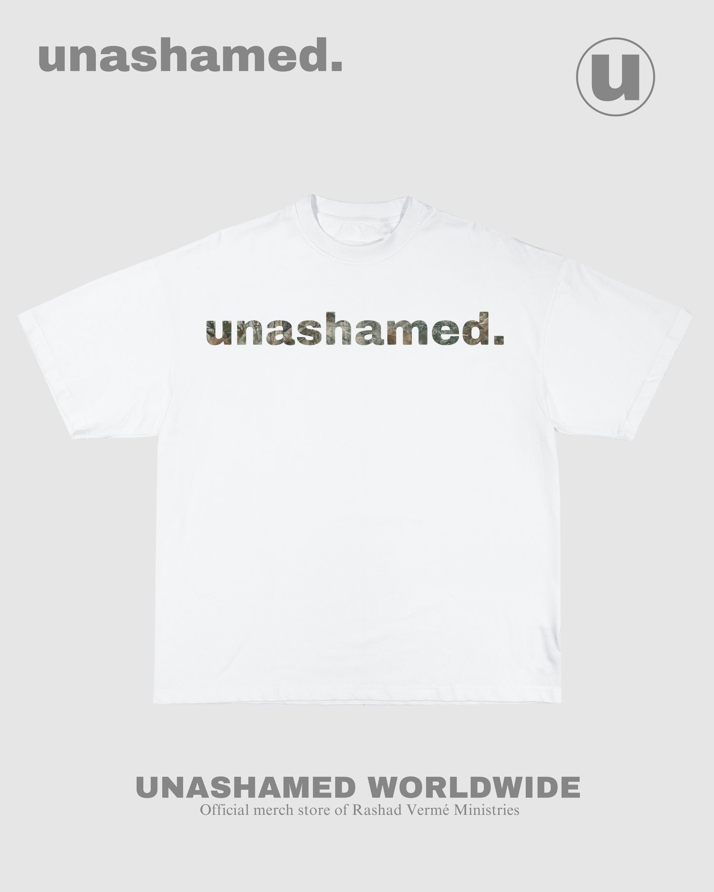 Unashamed Camo Tee (white)