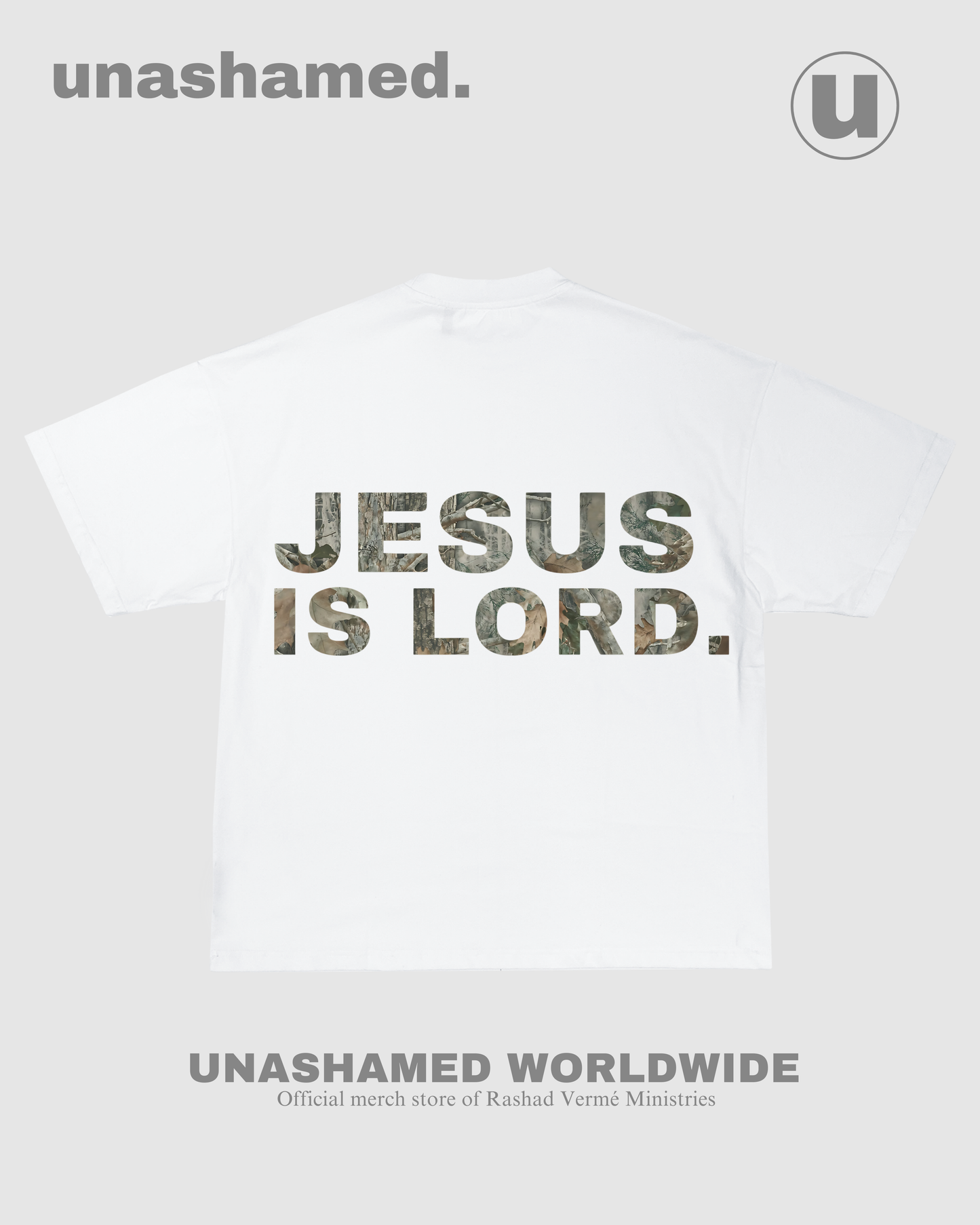 Unashamed Camo Tee (white)